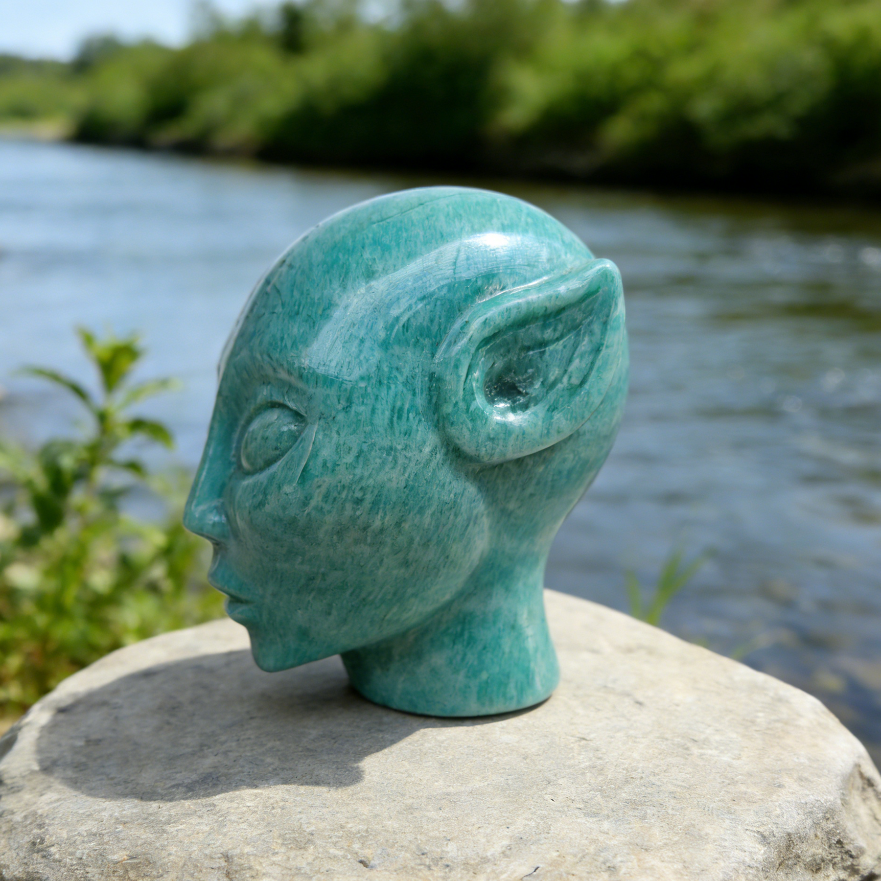 3 Inch Amazonite Alien Crystal Skull — view 6