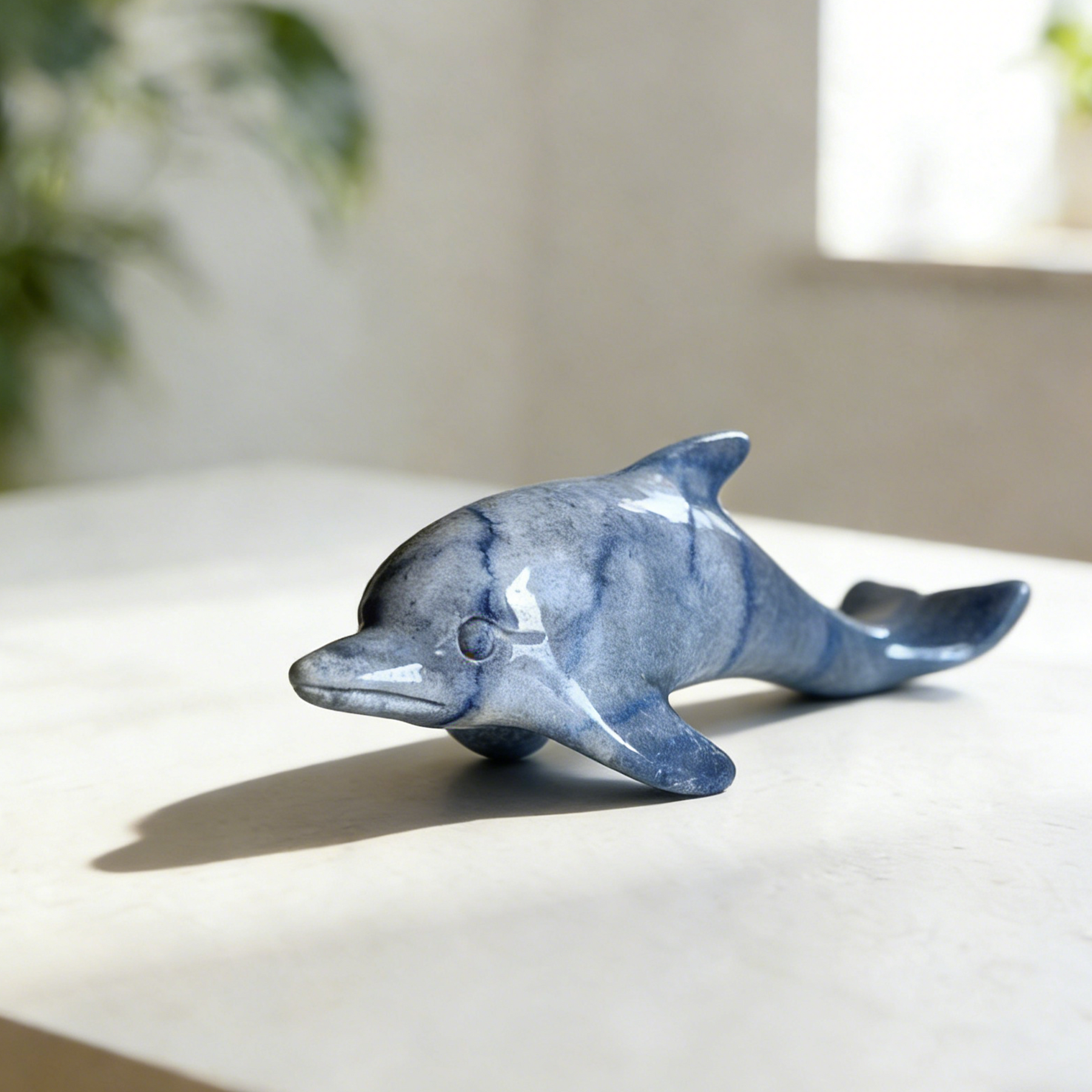 Blue Aventurine Dolphin Carving – Sculpture — view 3