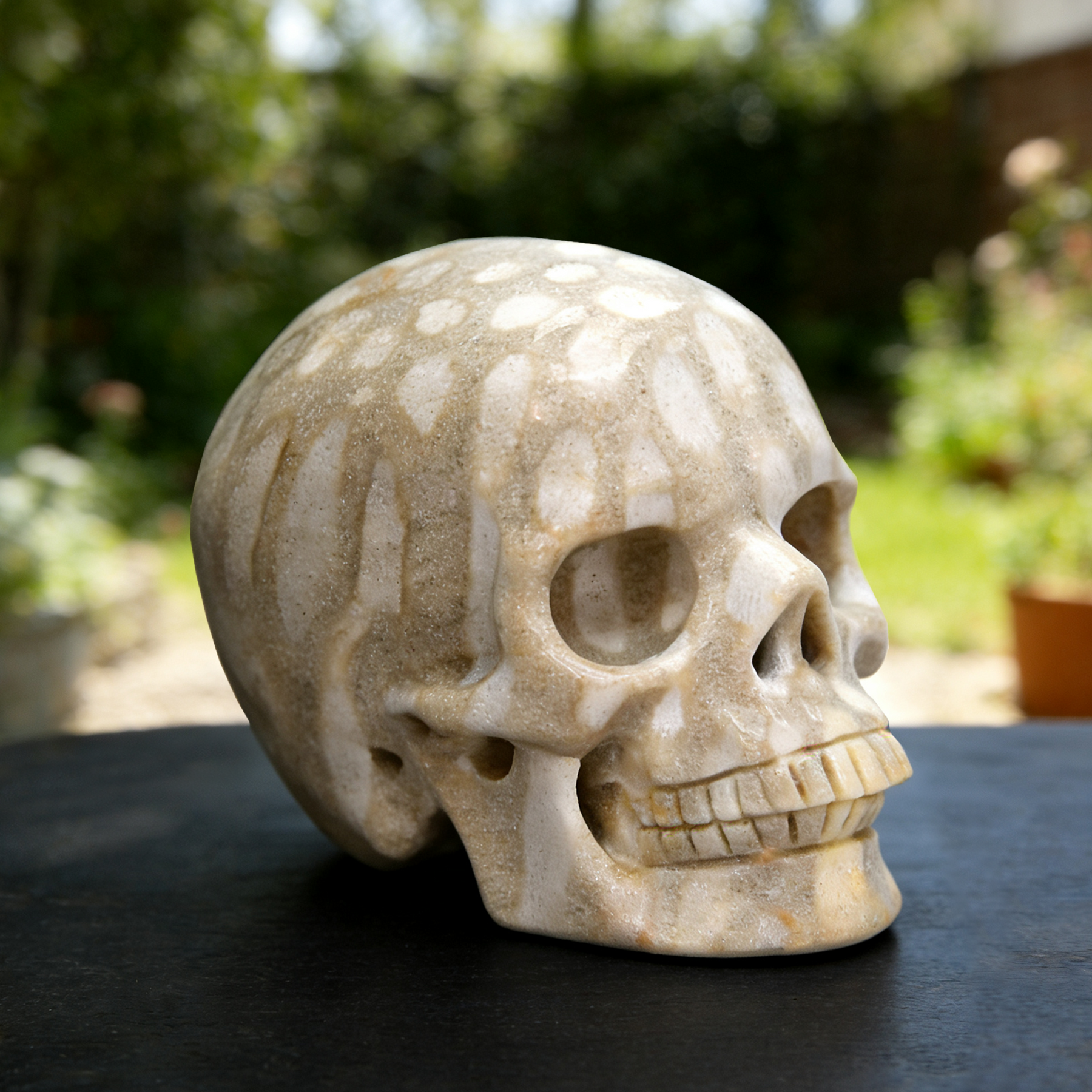 3 Inch Coral Fossil Crystal Skull — view 5