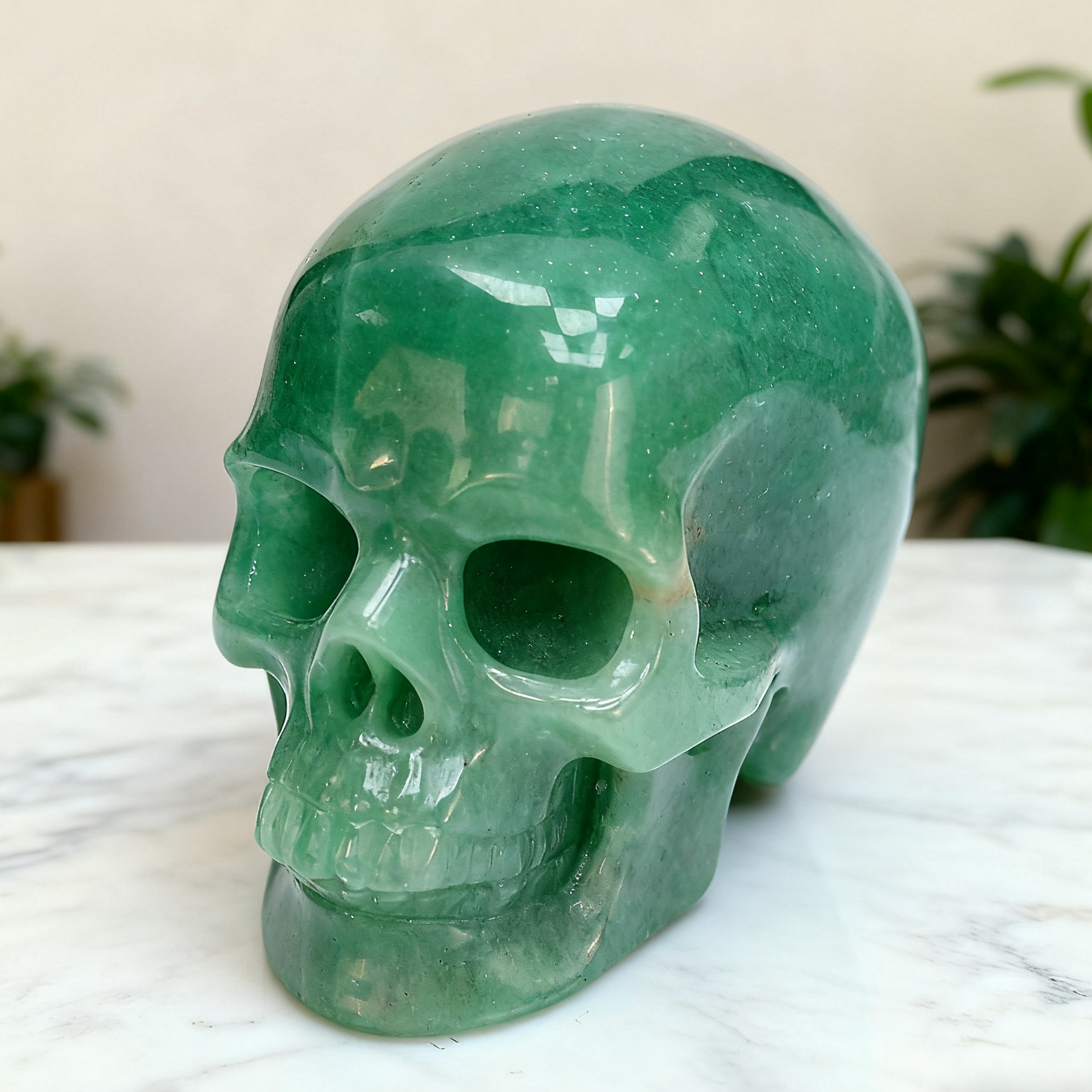 3 Inch Green Aventurine Crystal Skull — view 3