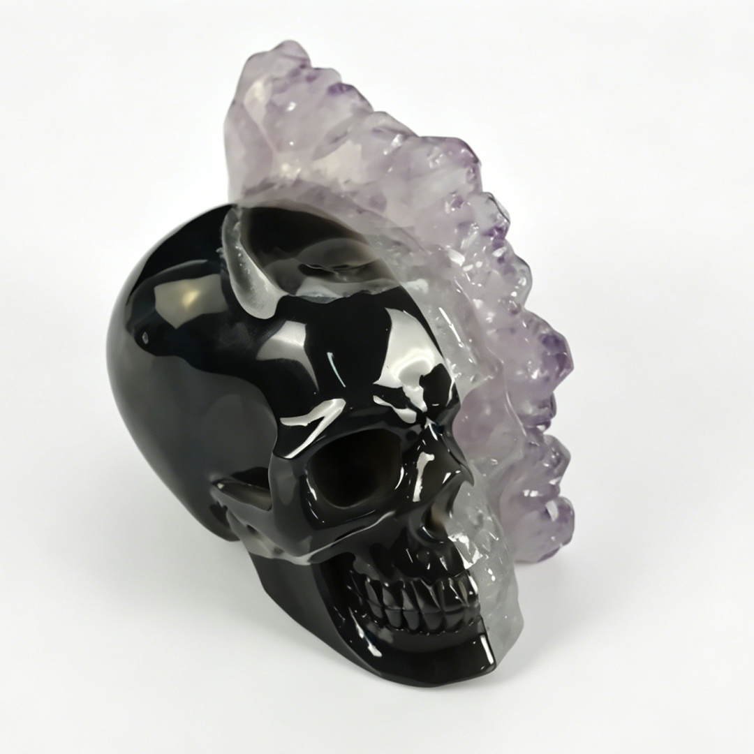 5 inch Amethyst Cluster Skull — view 4