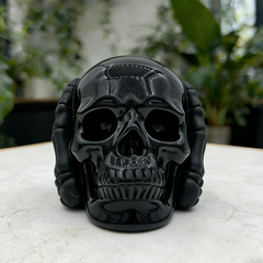 Hear No Evil Black Obsidian Skull — view 7