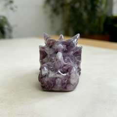 4.2 inch Dream Amethyst Chinese Dragon Skull - Natural Amethest Sculpture — view 8