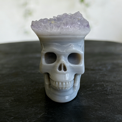 2.64 inch Amethyst Cluster Crown Crystal Skull - Natural Crystal — view 7