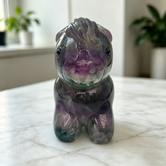 Fluorite Cartoon Pony Jade Carving - Natural Jade — view 7