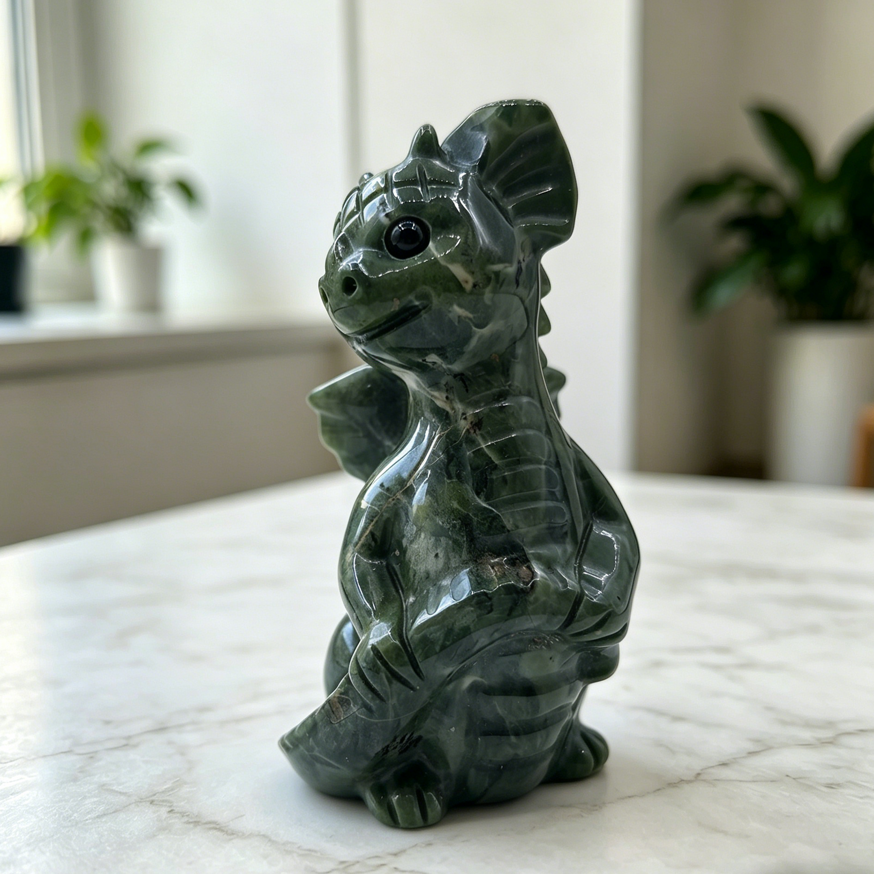 Jiulong Jade Flying Dragon Baby Jade - Natural Jade Stone Carving — view 3