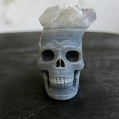2.64 inch Amethyst Cluster Crown Crystal Skull - Natural Crystal — view 7