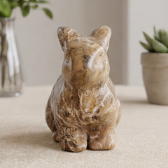 Coral Fossil Rabbit Carving – Natural Stone — view 8
