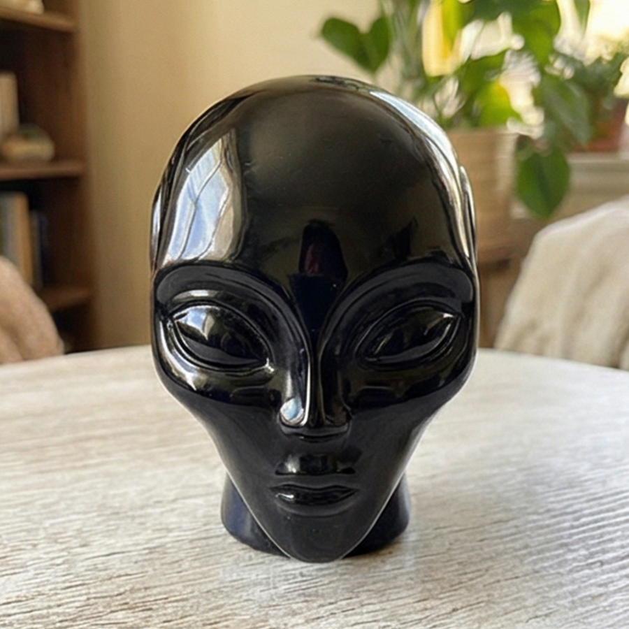 3 Inch Obsidian Alien Crystal Skull — view 1
