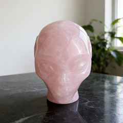 3.8 Inch Rose Quartz Alien Crystal Skull – Healing Stone — view 8