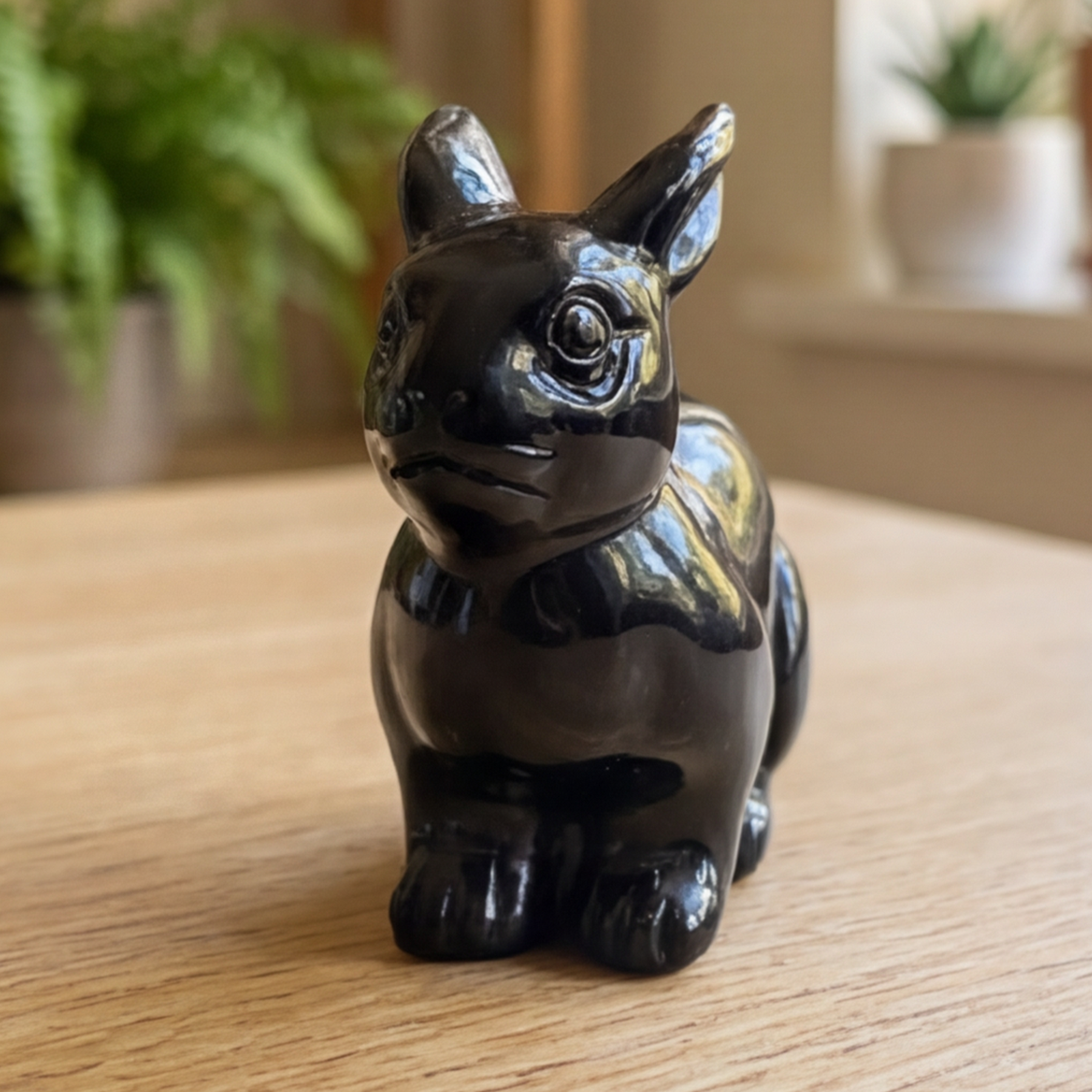 Black Obsidian Rabbit Carving – Crystal Animal — view 8