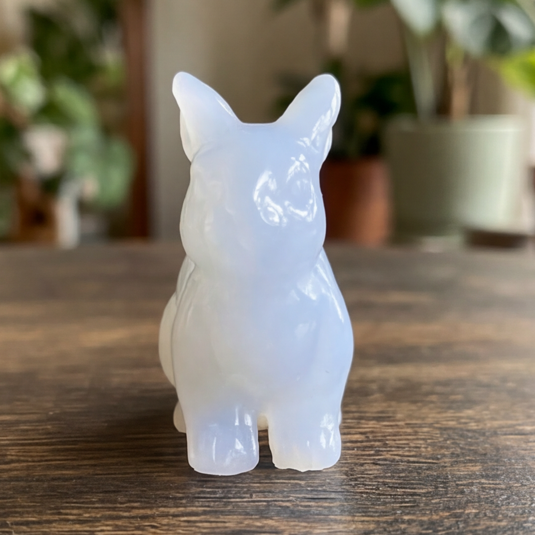Blue Chalcedony Easter Rabbit Carving- Animal Carving — view 8