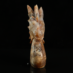 Yellow Chalcedony Dragon Head Sculpture — view 5