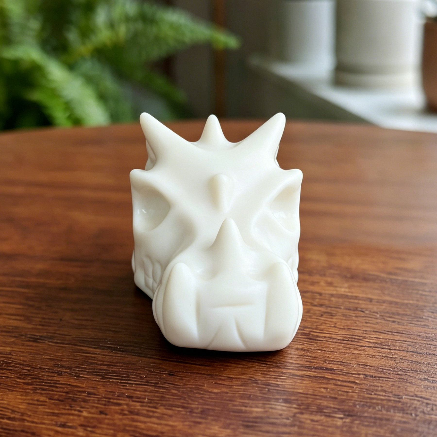 3 inch Ivory Jade Chinese Dragon Skull - Natural Jade Sculpture — view 8