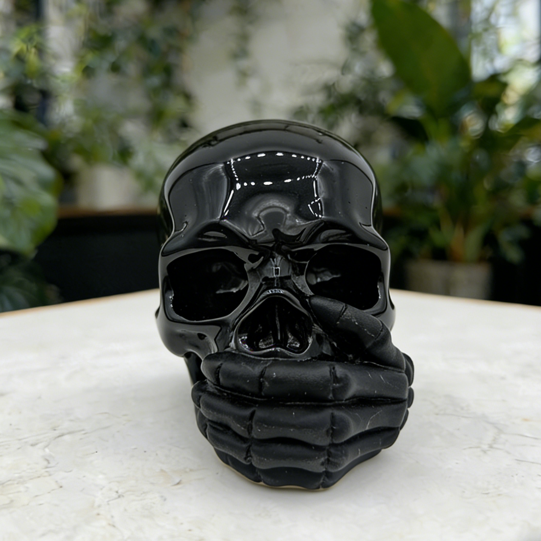 Speak No Evil Black Obsidian Skull — view 7