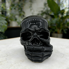 Speak No Evil Black Obsidian Skull — view 7