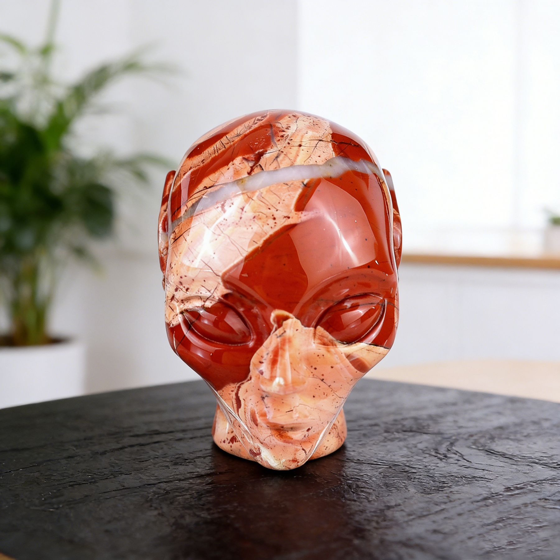 3.8 Inch Red Jasper Alien Crystal Skull — view 8