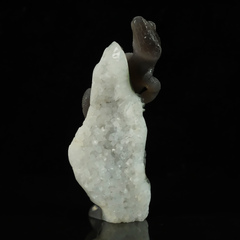 White Quartz Cluster Lizard Carving — view 6
