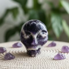 3.8 Inch Dream Amethyst Alien Crystal Skull – Chevron Amethyst — view 1