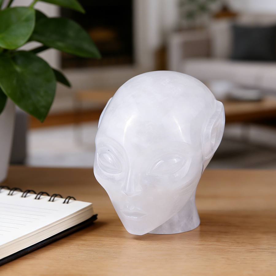 3.8 Inch Angola Quartz Alien Crystal Skull — view 1