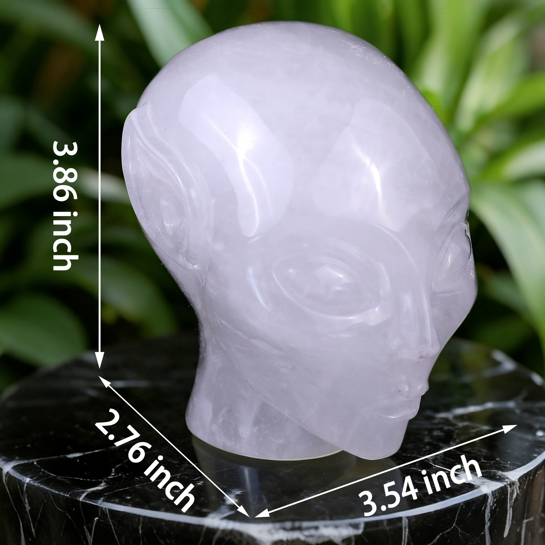 3.8 Inch Angola Quartz Alien Crystal Skull — view 2