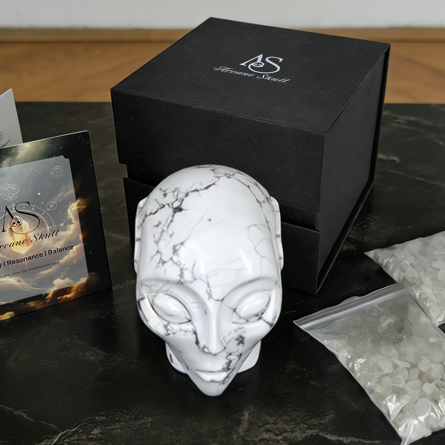 3.8 Inch Howlite Alien Crystal Skull — view 1