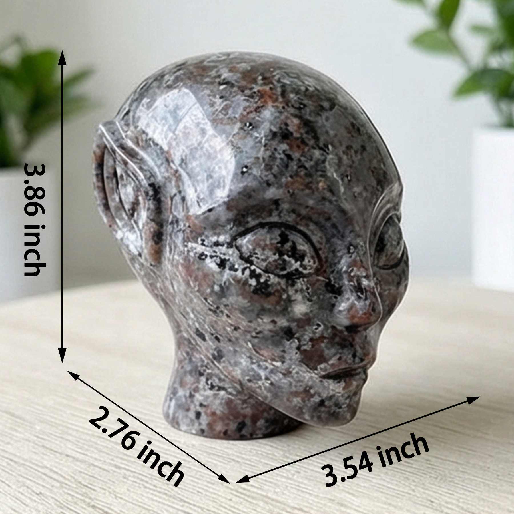 3.8 Inch Fire Stone Alien Crystal Skull — view 2