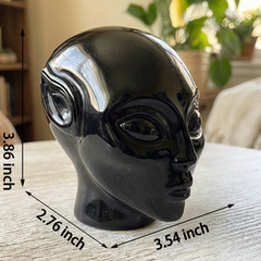 3.8 Inch Obsidian Alien Crystal Skull – Protection Stone — view 2
