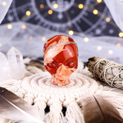 3 Inch Red Jasper Alien Crystal Skull – Protection Stone — view 1