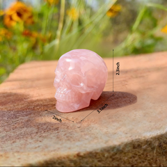 3 Inch Rose Quartz Crystal Skull – Healing Gemstone — view 3