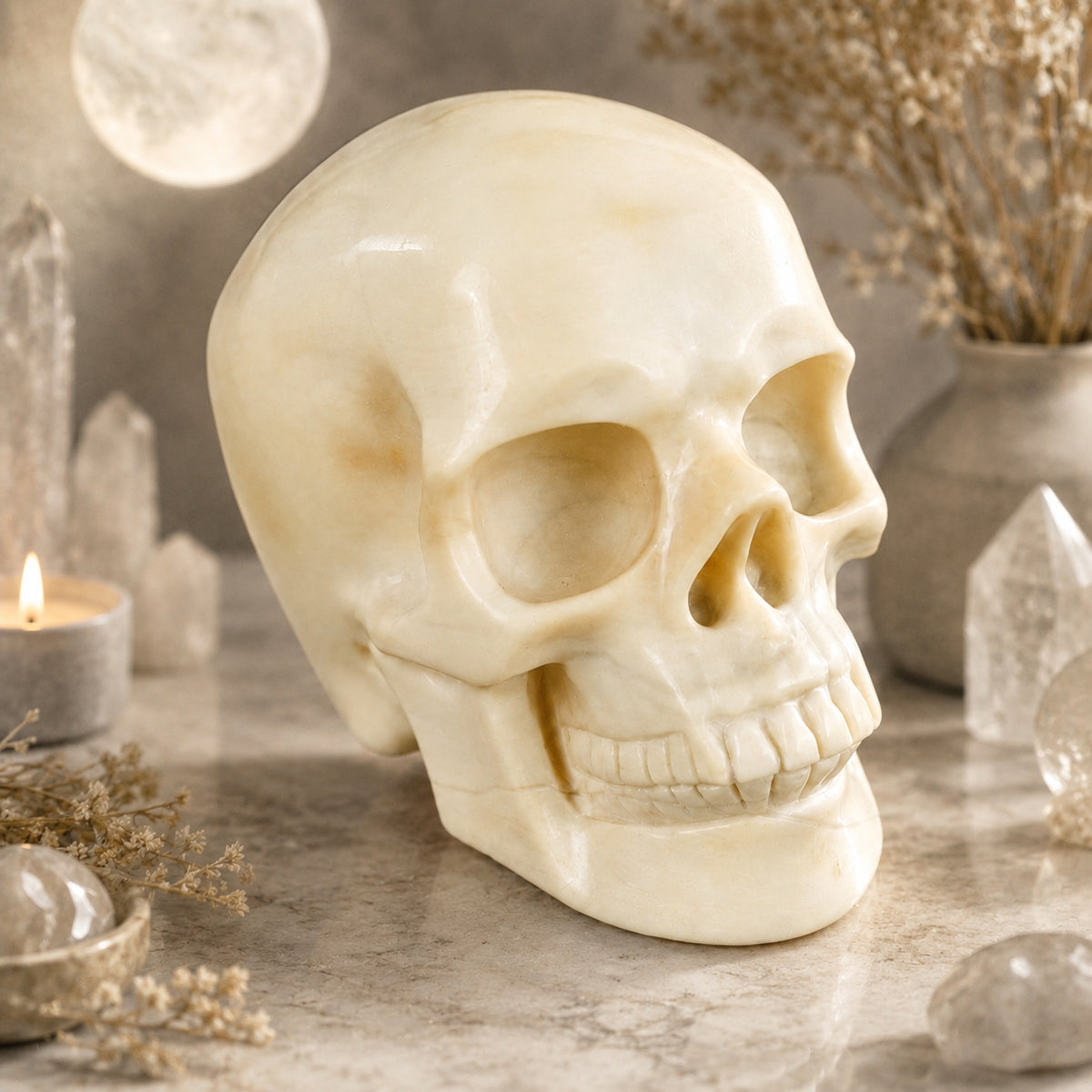 4.5-inch Ivory Jade Skull