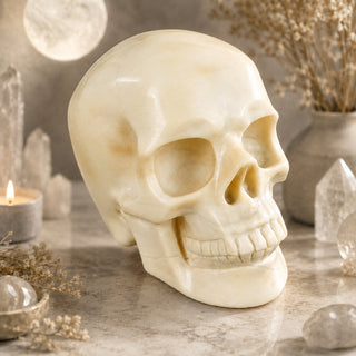 4.5-inch Ivory Jade Skull