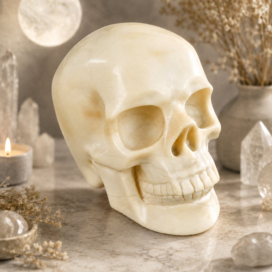 4.5-inch Ivory Jade Skull