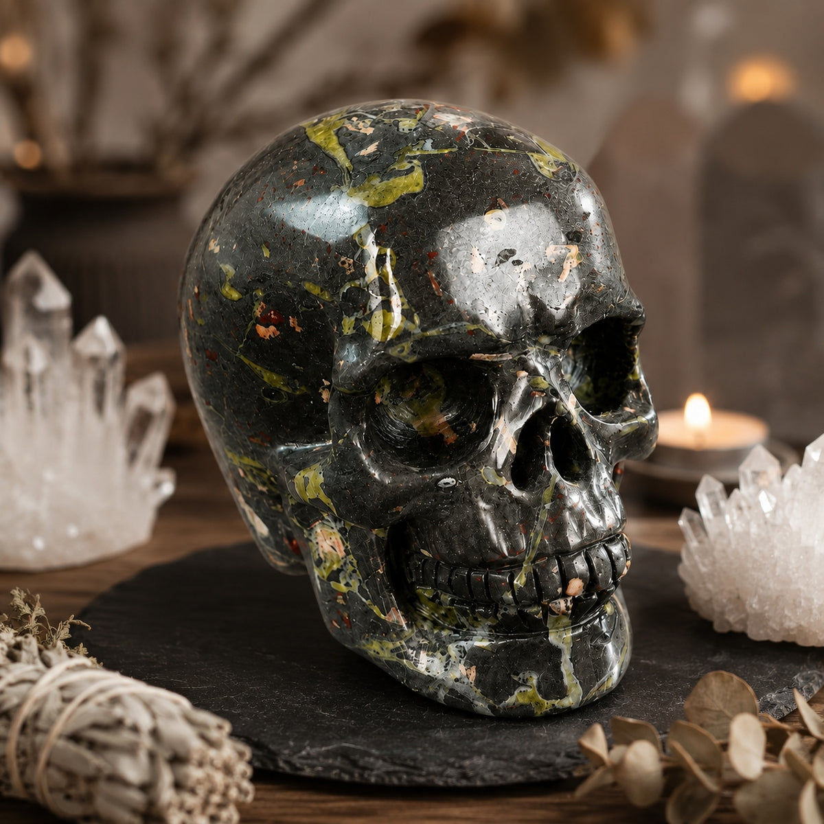 3-inch Plum Blossom Jade Skull