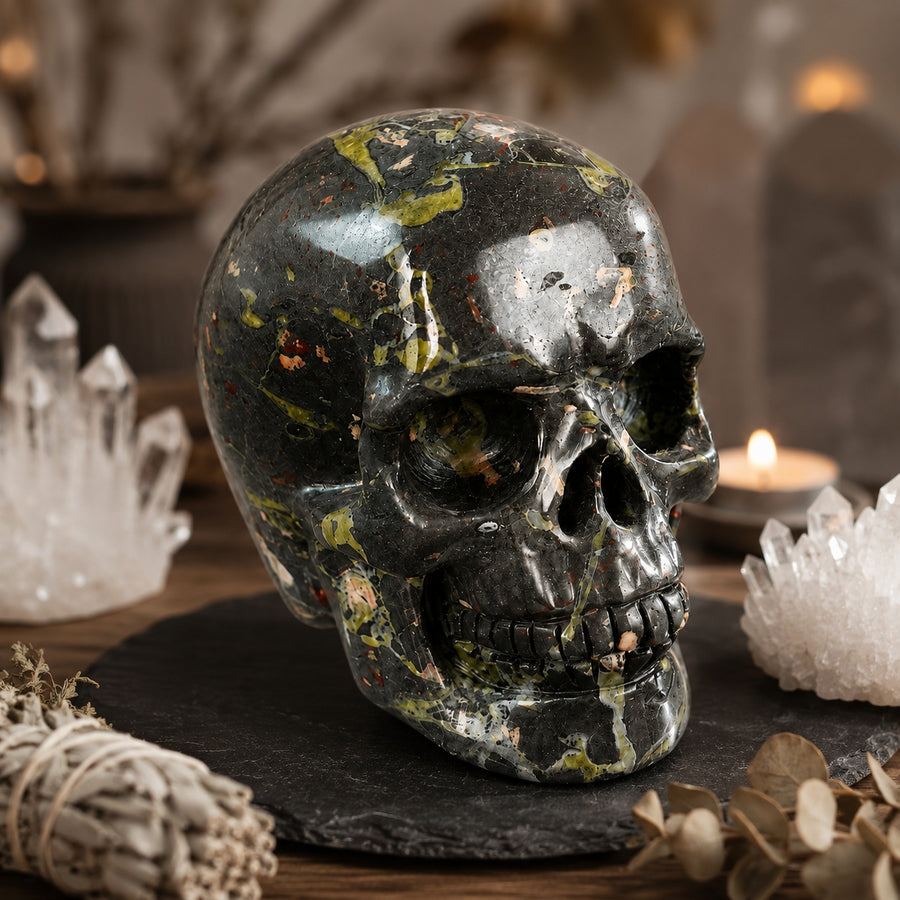 3-inch Plum Blossom Jade Skull