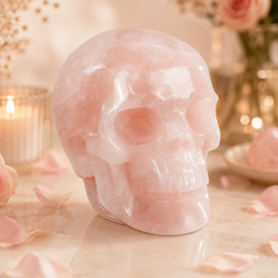 4.5-inch Rose Quartz Skull