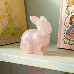 Rose Quartz Rabbit Carving - Natural Crystal — view 1