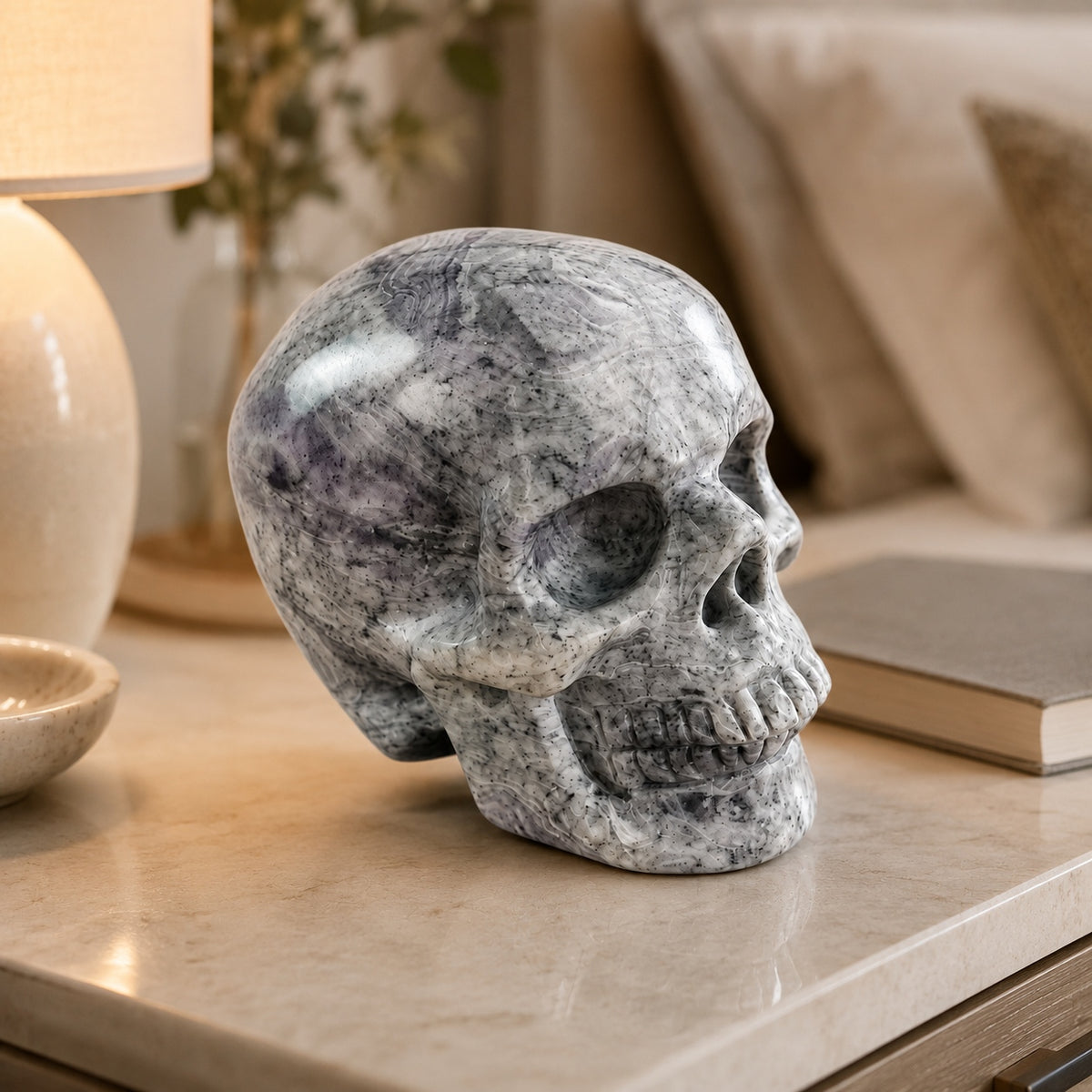 3-inch Purple Malachite Skull