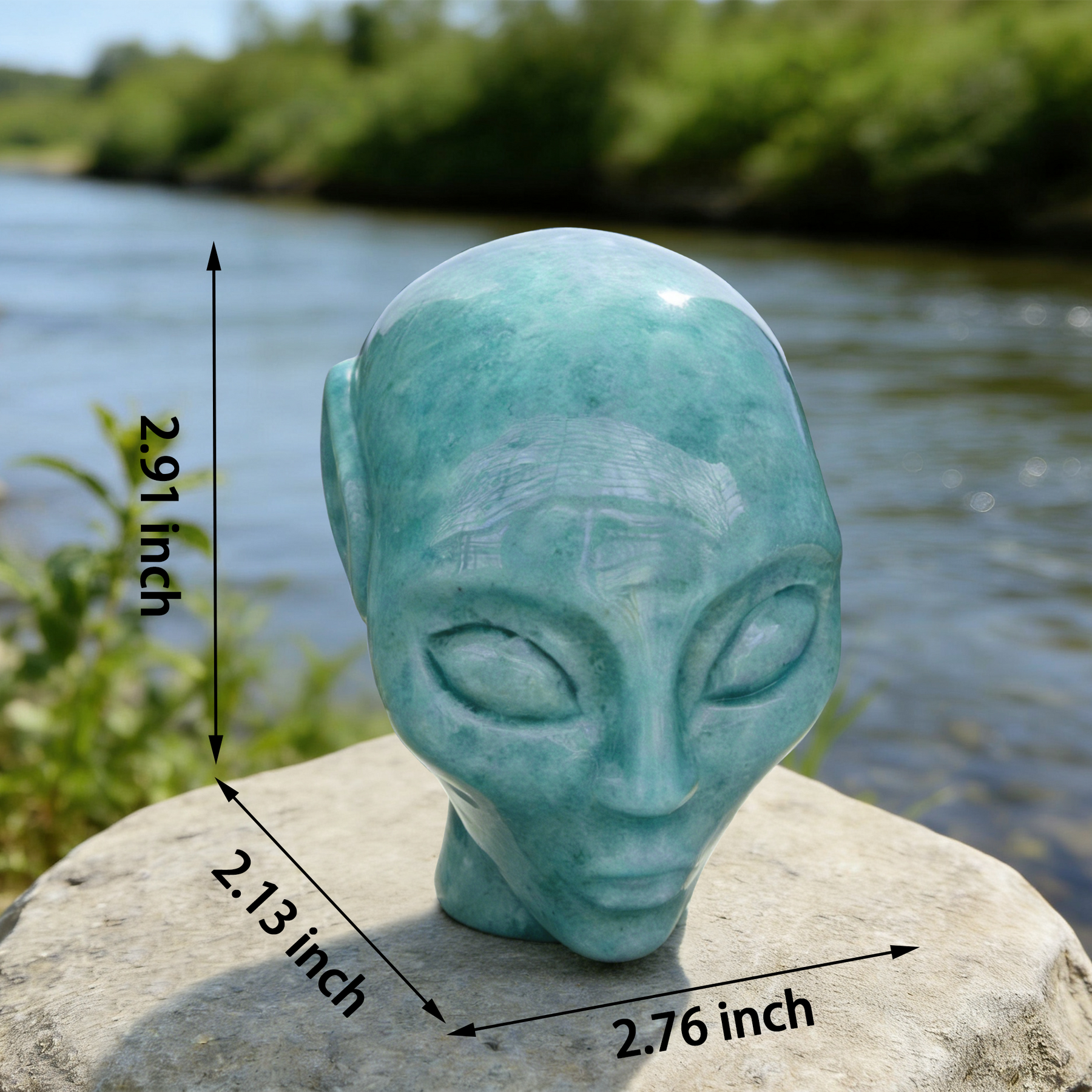 3 Inch Amazonite Alien Crystal Skull — view 2