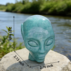 3 Inch Amazonite Alien Crystal Skull — view 2