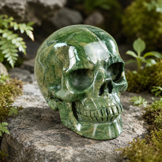 4.5-inch Nine Dragon Jade Skull
