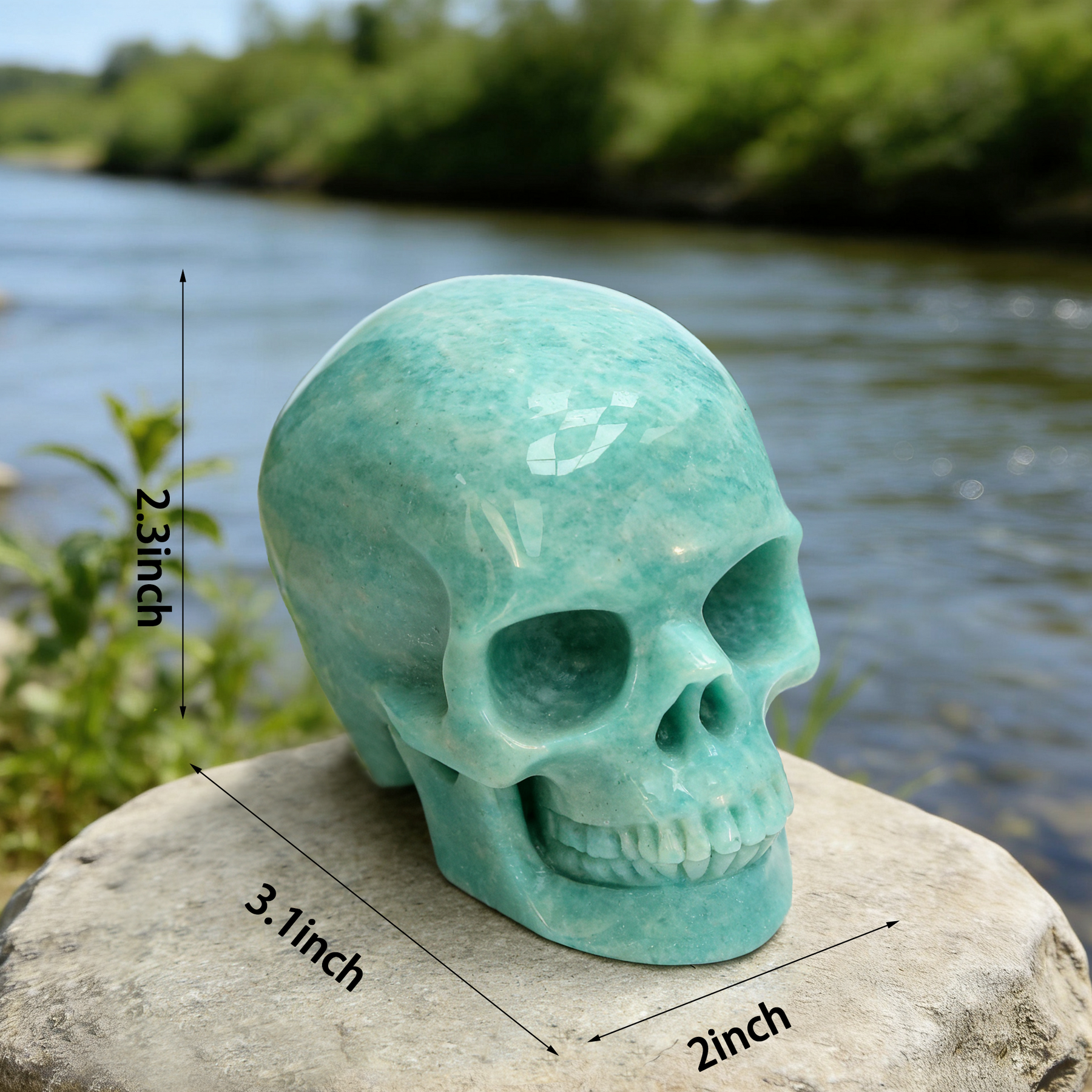 3 Inch Amazonite Crystal Skull — view 2