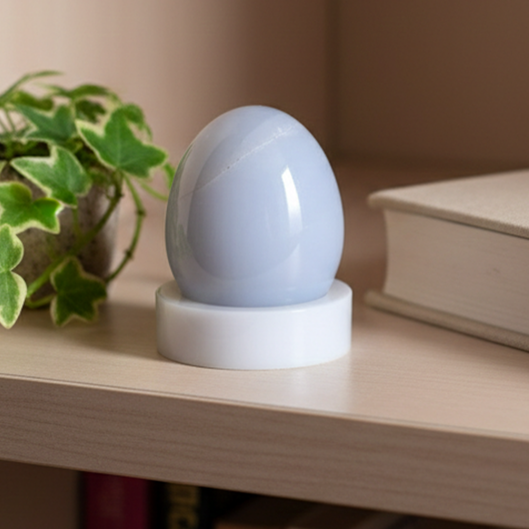 Blue Chalcedony Crystal Egg – Decor — view 1