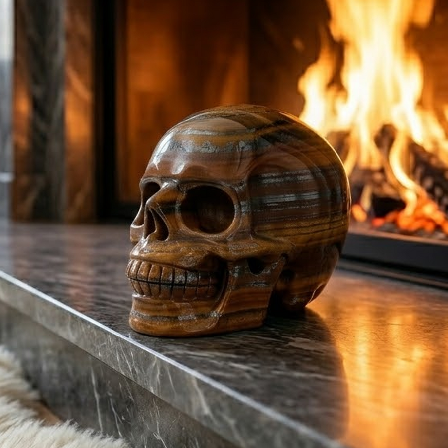 3 Inch Tiger Iron Crystal Skull — view 1
