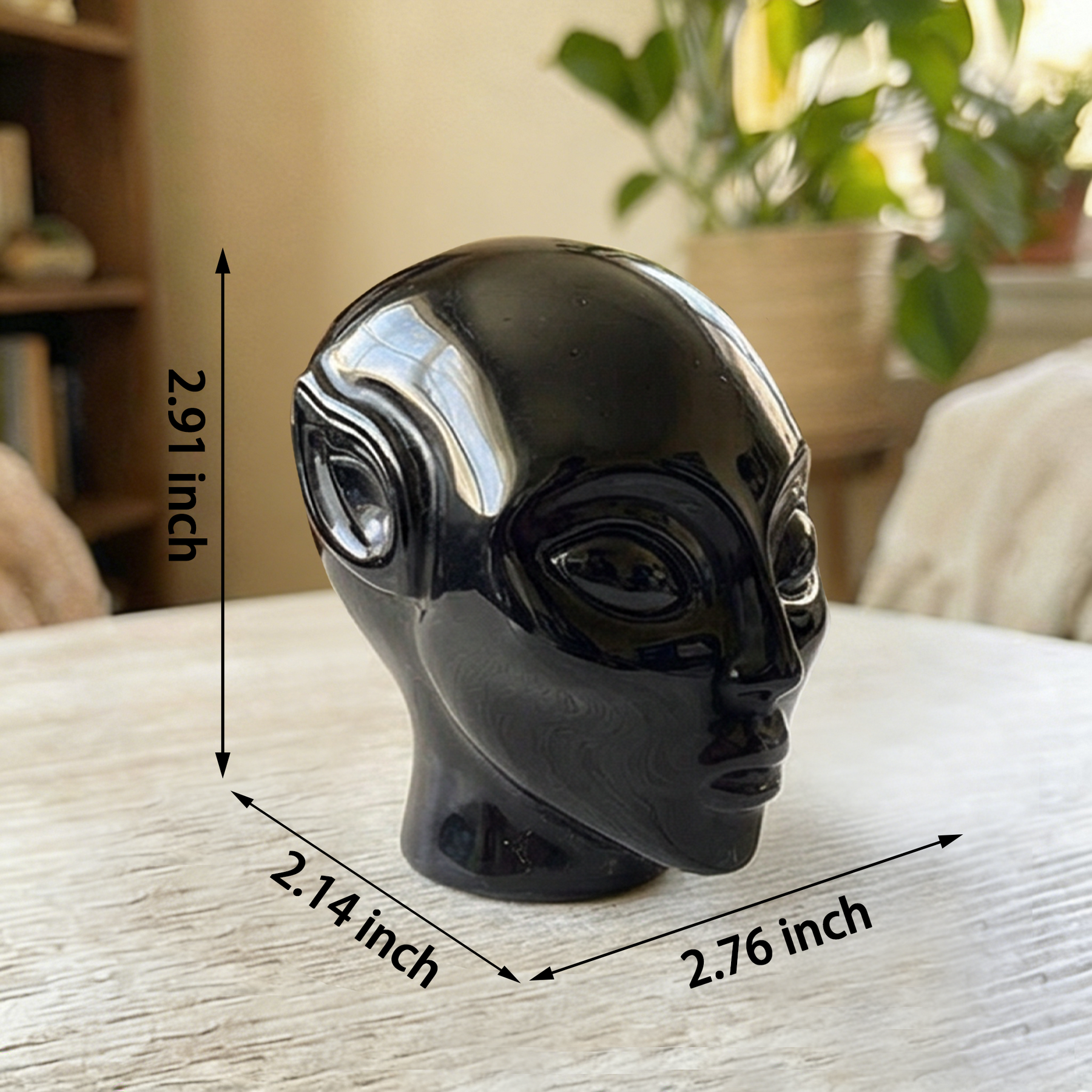 3 Inch Obsidian Alien Crystal Skull — view 2