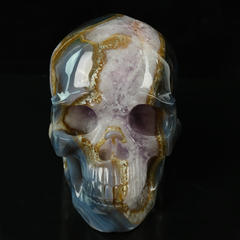 Amethyst Geode Skull - Natural Crystal — view 6