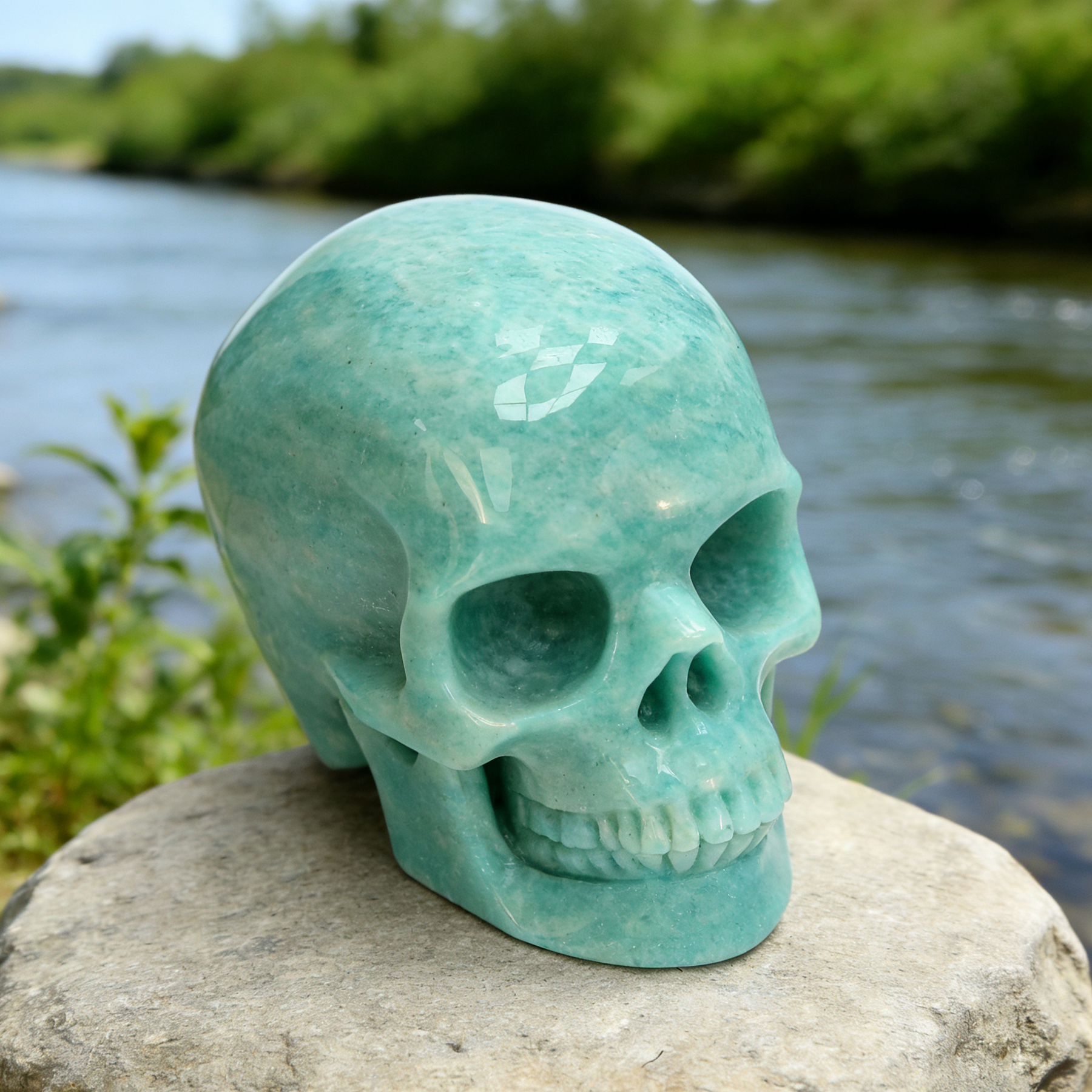 2 Inch Amazonite Crystal Skull – Mini Stone — view 7