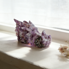 4.2 inch Dream Amethyst Chinese Dragon Skull - Natural Amethest Sculpture — view 1
