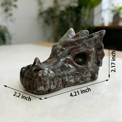 4.2 inch Yooperlite Chinese Dragon Skull - Natural Stone Sculpture — view 2