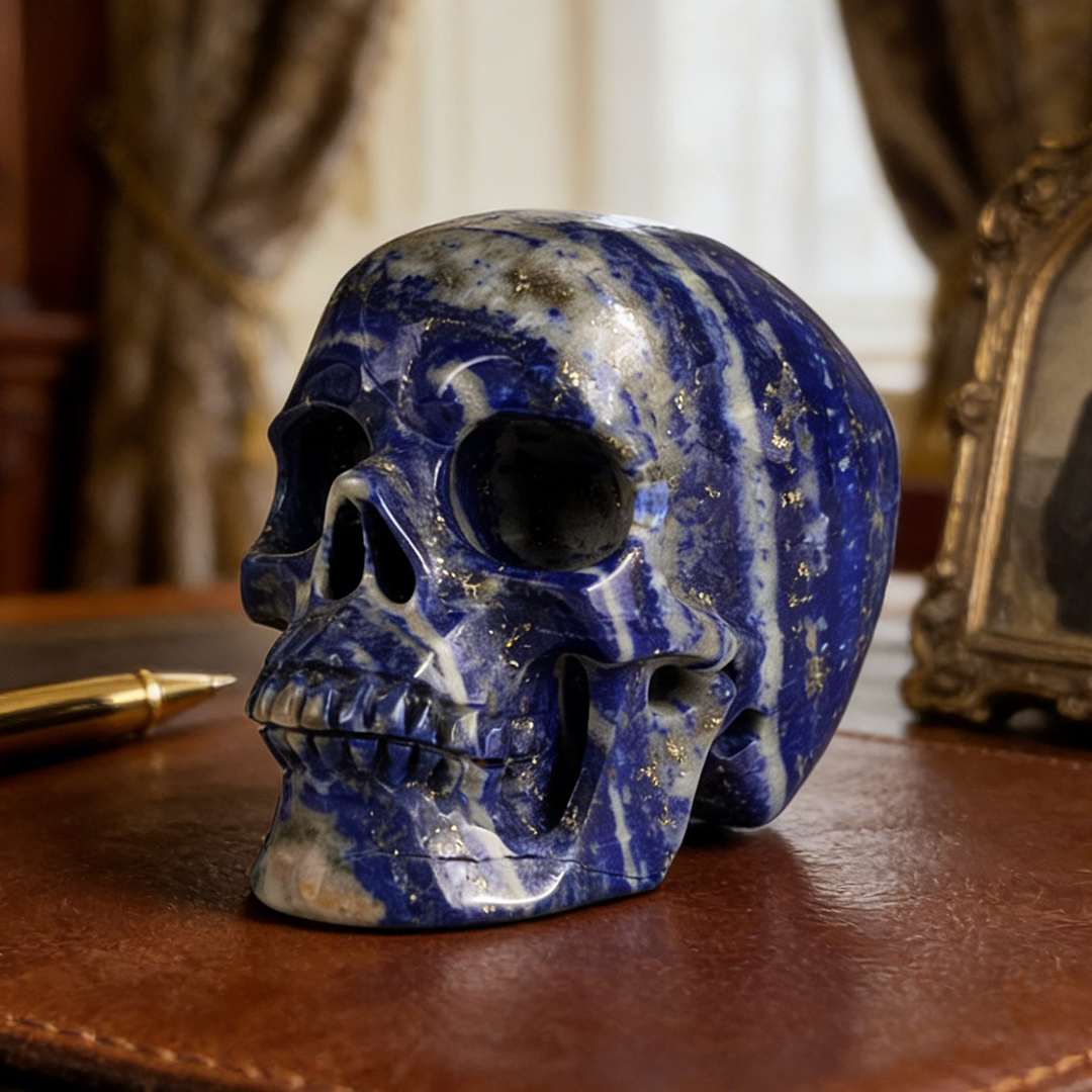 4.5 inch Lapis Lazuli Crystal Skull — view 1